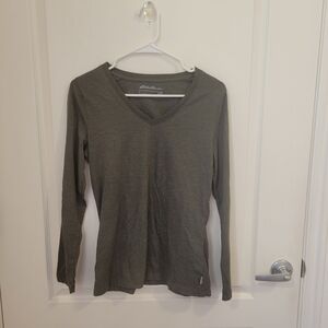 Eddie Bauer Women's Olive Long Sleeve Top
